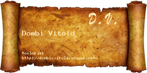 Dombi Vitold névjegykártya
